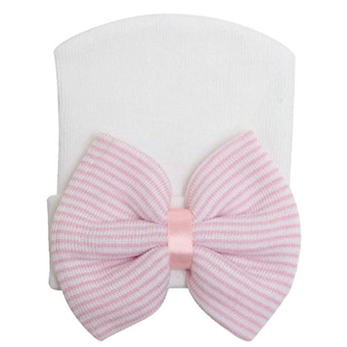 Vovotrade® Newborn Cute Hat Bow Baby Girl Hospital Hat Beanie With Bow (White)