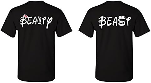 Beauty Beast Couple Match Valentine Fun Novelty Men Women Unisex Top T Shirt-3XL