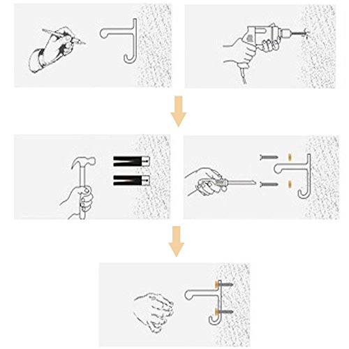 ConCo Küchenbesteck Küchenhelfer Set aus SUS304 Edelstahl Hängeleiste Küchenutensilien Kochzubehör Set 8 Haken – 50cm Doppel Schiene (50cm Single Schien) - 9