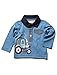 M&Co Baby Boys Long Sleeve Contrast Collar Chambray Pocket And Tractor Applique Polo Shirt Blue 18/24 Mnth