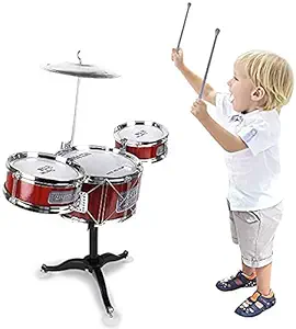 DUNGRANI ENTERPRISE Kids Toy Small Plastic Drum Set for Toddlers 3 - 6 Years Old Boys Girls Musical Instruments Playing Beats Toys(Multi Color)