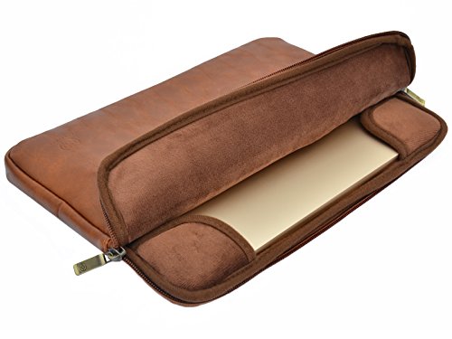 JUBELIST Business Sleeve Tasche H  lle passgenau f  r das Apple Macbook 13 3   Zoll     Case mit Extra Fach f  r Zubeh  r  braun 