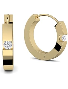 Goldcreolen Kreolen Gold (Silber 925 hochwertig vergoldet) Zirkonia Creolen Gold klein Kreolen klein + inkl. Luxusetui...