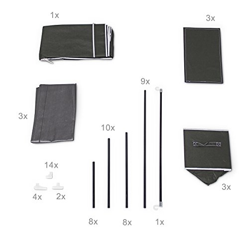 Relaxdays Faltschrank VALENTIN L HxBxT: 162 x 88 x 48 cm Stoffschrank mit 3 Schubladen und 2 Ablagen Textilschrank zum staubsicheren Aufbewahren Kleiderschrank aus Vlies-Gewebe zum Falten, anthrazit - 9