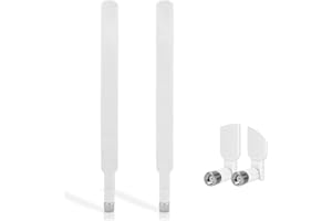 Andven Omnidirezionale antenna RP-SMA 10dBi network antenna - WLAN Wifi segnale Amplificatore omnidirezionale indoor & outdoor (Bianco 2-Pezzi)