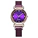 Produktbild Frauenuhr Schlankes Minimalistisches Zifferblatt Aus Quarz Mit Magnetischer Schnalle Damen Uhren Mode Einfache Diamant Dial Uhr Damenuhr FriendGG (Lila)