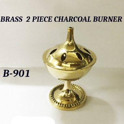 Traditional Brass Tibetan Charcoal incense burner, complete with a tube of charcoal discs and 10gm frankincense