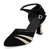 konstantin starke stiefel Absatzform: Kitten-Heel Honeystore Frauen\'s Funkelnde Glitzer Satin Sandalen Latin Tanzschuhe mit Knöchelriemen Gold 42 EU