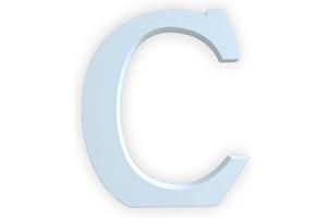 KOPPER-24 Lettres décoratives en bois blanc 20 cm 18 cm d'épaisseur lettres en bois à peindre alphabet mur pour enfants nom café mariage anniversaire fête maison déco lettre autoportante (C)