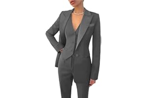 Leader of the Beauty, Abito elegante da donna, composto da 3 pezzi (giacca, gilet, pantaloni), adatto per ufficio, lavoro, affari, ballo della scuola, feste