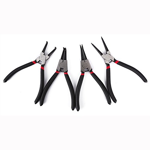 4x Sprengringzange 175mm Seegeringzange Innen-Aussen Sicherungsring Zangen Zangensatz mit Bewahrungsetui - 3