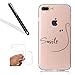 Produktbild iPhone 7 Plus Transparent Schutzhülle,iPhone 7 Plus Handyhülle,Leeook Ultra Dünn Durchsichtig Transparente Schlank Kratzfest Tpu Bumper Hülle Muster Cool Schön Smile Weiche Silikon Crystal Clear Slim Flexibel Tasche Etui Cover für Apple iPhone 7 Plus (5.5 Zoll) + 1 x Schwarz Eingabestift-Smile