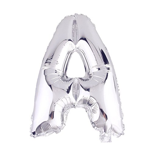 Glanzzeit 80cm Silber Luftballons Buchstaben A zu Z Zahlen 0 zu 9 Geburtstag Hochzeit Jubiläum Babyparty Deko Ballons