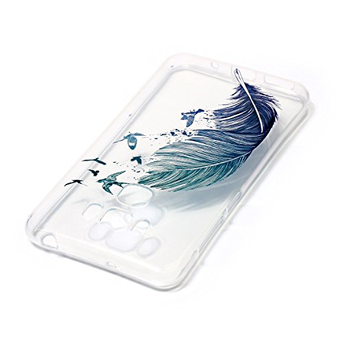 Funda Asus ZenFone 3 Max 5 5  Carcasa Asus ZenFone 3 Max 5 5  ikasus  Ultra Slim  Flexible TPU Transparente Carcasa Funda para Asus ZenFone 3 Max 5 5 Funda Transparente Gel Silicona TPU Anti-Scratch Cover Case para m  vil de TPU silicona para Asus ZenFone 3 Max  ZC553KL   5 5 Pulgadas  Carcasa - P  jaros de plumas