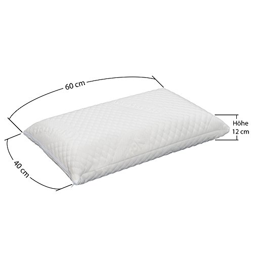 „Abendklang Ruhekissen“ Gesundheitskissen mit softweichen Bezug für Bauchschläfer, Seitenschläfer und Rückenschläfer. Orthopädisches Nackenstützkissen aus druckausgleichendem Visco Gelschaum. Größe 40×60 cm Höhe 12 cm - 5