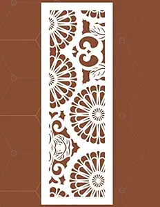 OM Shiv Design | MDF Wood | Wood Wooden Partition Leaves Design/Room Divider/Wooden Partition/Wooden Room Divider/Wooden Screen/Wooden Separator | Wooden Jali | (48Inchx96InchX8MM) Design 577