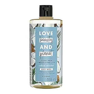 Love Beauty & Planet Refreshing Body Wash 400 ml, with Coconut Water & Mimosa Flower Aroma, Hydrating Sulphate Free, Paraben Free - Liquid Shower Gel