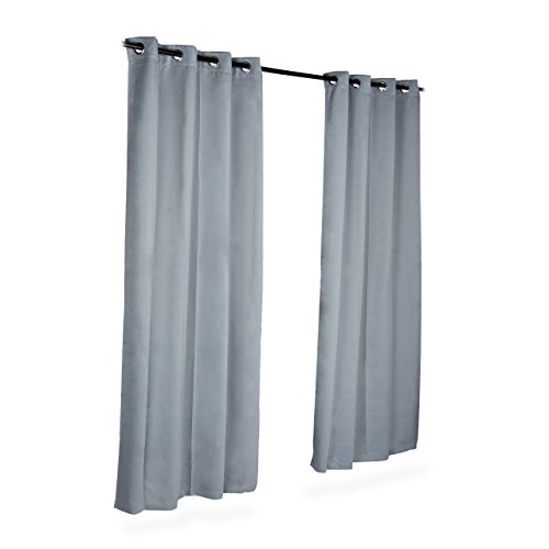 Relaxdays Verdunklungsvorhänge mit Ösen, 2er-Set, einfarbig, waschbar, HBT: 245 x 135 x 0,5 cm, grau - 3