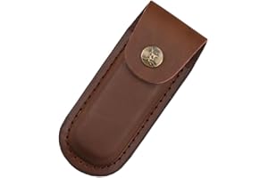 BKEMKRI Estuche de Cuero para Cuchillosapto, Estuche para Navajas Plegables, Funda para Cuchillo de Piel, Funda para Cuchillo de Cinturón, Funda para Navaja Hecha a Mano, Ideal para Camping, Barbacoa y Caza