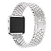 Produktbild htfrgeds Für Fitbit Blaze Armbänder, Smart Watch Band, Ersatz Edelstahl Armband für Fitbit Blaze Herren Damen (Silber)