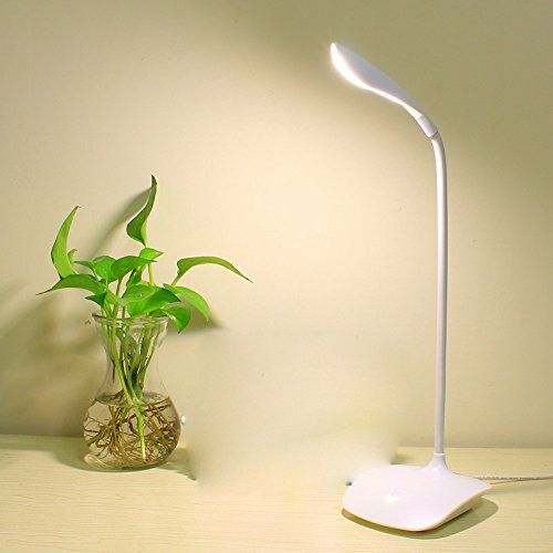 Preisvergleich Produktbild MDRW-Kreative TischleuchteLernen Auge Schutz Schreibtischlampe und led Energiespar-USB-Ladekabel Touch dimmer Tischleuchte,Weiß