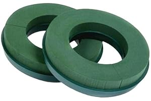 Floralcraft® 10" Wet Foam Wreath Rings with Plastic Back – Pack of 2 | Florist Foam Bases for Funeral Tributes, Christmas Wreaths & Table Centerpieces