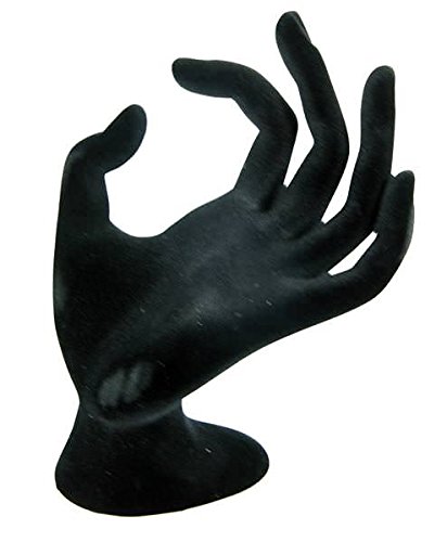 Sinoba Schmuckhand Dekohand Schmuckhalter Ringhalter OK-Hand Schmuckständer Samt-Look - 2