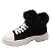 Produktbild JUSTSELL_Schuhe Damen,Frauen Leopard-Druck Baumwollschuhe Lace-Up Ankle Schuhe Rutschfest Dicker Absatz Schuhe Warm Schuhe für Winter