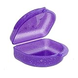Glitter Gum Shield Case - Mouthguard Box for Ortho Retainers, Sports Dental Appliances, Dentures, Gumshield & More (Glitter Purple)