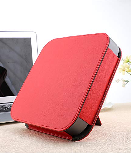 XIHAMA Protective Case Compatible for Apple Mac mini 2018,PU Leather Carrying Cover Protector (red)