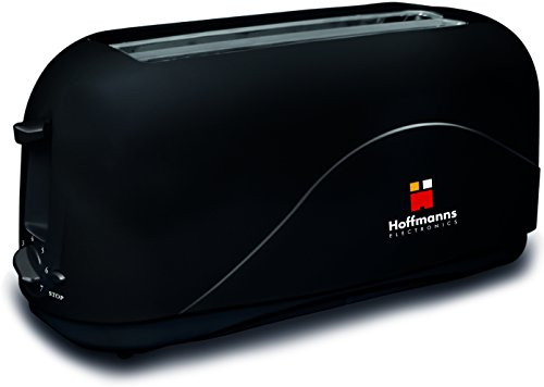 WTC exklusiver Langschlitz Toaster 4 Scheiben Toaster in verschiedenen Farben (Schwarz)