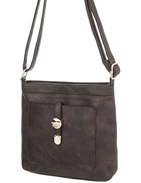 iTal-dEsiGn Damentasche Kleine Schultertasche Umhängetasche Used Optik Kunstleder TA-S1807