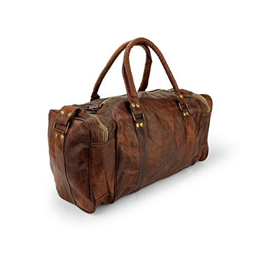 A.P. Donovan – Leder-Tasche für Handgepäck – viariabel verwendbar für Reise, Freizeit, Sport – Kurztrip -Bag – Vintage – zum Umhängen – eckig - 3