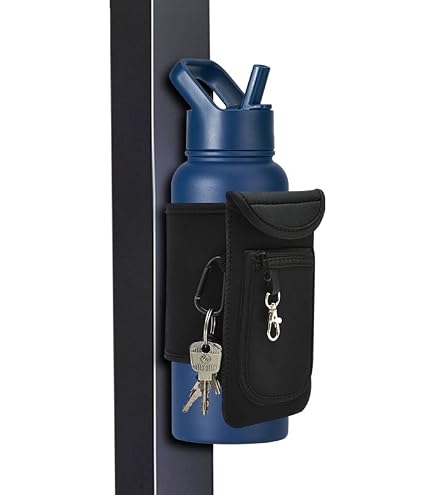 Monggria Magnetic Water Bottle Holder - Hands-Free Gym Pouch With Strap For Equipment & Machines