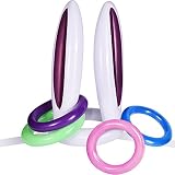 Conejo de conejito inflable: las orejas de conejo son aprox. 16,4 x 10 pulgadas/ 41 x 25 cm de tamaño, y el anillo inflable es de aprox. 7.6 pulgadas/ 19 cm de diámetro