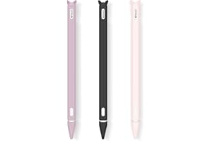 HYDREAM 3 Pack Custodia in Silicone per Apple Pencil 2a Gen Matita Case Accessorio, Stile Carino Grip Holder Cover Protettiva e 3 Punte Copertura del Pennino per Apple Pencil Penna Pen 2 (Rosa+Viola+Nero)
