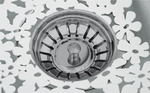 WENKO 2002030100 Spülbeckeneinlage Flower Weiß, Kunststoff, Weiß - 4