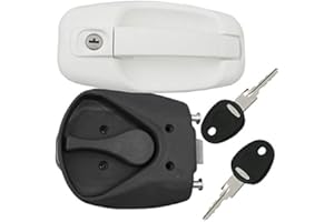 PRO-STYLING DESIGN FOR PERFECTION Cerradura de puerta para caravana con sistema de apertura de puertas M1 de color blanco