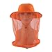 Produktbild Swallowuk Unisex Outdoor Anti Moskito Hut Buschhut Fischerhut Sonnenhut Kopfschutz Imker Hut Bienenzucht Gesichtsmaske Gesichtsschutz mit Wide Brim und Moskitonetz Net (Orange)