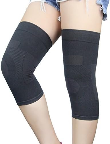 OOCOME Knee Sleeve Support Elastic Lightweight Breathable Warmer Knee Brace Release Kneecap Kneelet for Male Female(1pair) (M, Black)