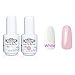 Perfect Summer Brand 2PCS Gel Nail Polish French Nails Manicure Kits Soak Off UV LED Colour ( Pure White + Glitter Clear Pink ) 8ml