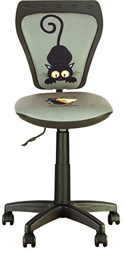MINISTYLE CHAT ET SOURIS- CHAISE DE BUREAU POUR ENFANT. TISSU GRIS.