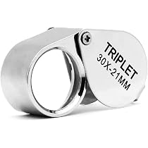 Lupa Plegable De Joyero 30x/20x/10x - Aleación De Zinc, Cristal Óptico, 21 Mm, Para Lectura E Inspección
