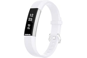 FunBand Compatible per Cinturino Fitbit Alta HR & Fitbit Alta, Regolabile Cinturino Edizione Speciale Morbido Sportivo in Silicone per Fitbit Alta HR/Alta Battito Cardiaco Smart Watch (Bianco)