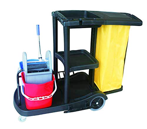 Carrello Per Pulizie Con Ruote - Porta Scope, Attrezzi, Con Lavello E Ganci, Per Casa E Ufficio