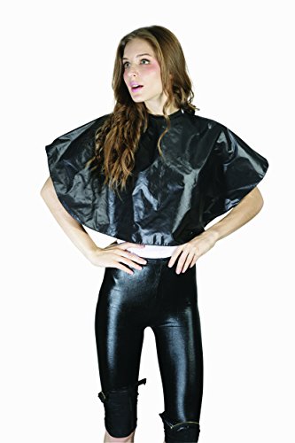 WM Beauty 31'' x 24'' Soft and Silky Adjustable Polyester Short Shoulder Hair Washing Cape, Black