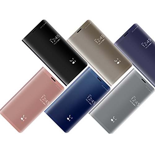 COQUEÂ®Clear View Standing Case con custodia a specchio Flip Case per Huawei P20 Pro(Viola)