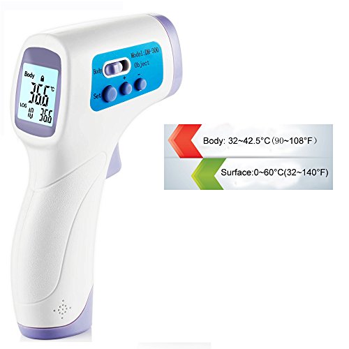 Safebao Multi-Function Non-Contact Infrared Digital Body Thermometer, LCD Screen, Body or Surface Mode, Temperature Alarm, Auto Power Off