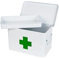 Boîte à Pharmacie 3 étages Portable - 28,5x21x21 Cm, Plastique HIPS, Couvercle Transparent, Poignée, Rangement Médicaments