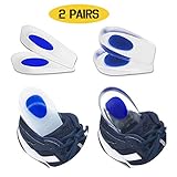 2 Pairs of Gel Heel Cups Heel Support Pads Cushions for Plantar Fasciitis Heel Pain